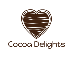 Sweet Chocolate Heart logo design