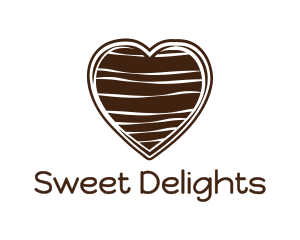 Treats - Sweet Chocolate Heart logo design