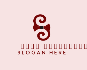 Sexy - Swirly Cat Ribbon logo design