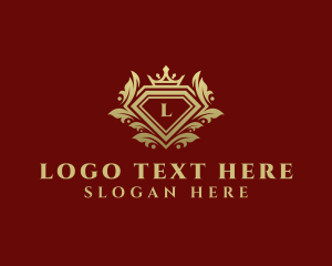 Elegant - Crown Diamond Shield logo design