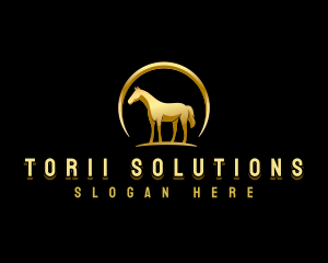 Horse Equestrian Stallion logo design