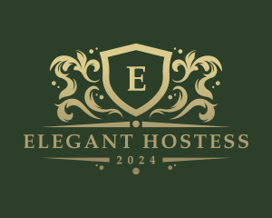 Elegant Ornate Shield logo design