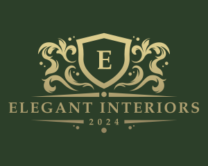 Elegant Ornate Shield logo design