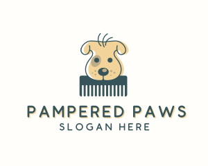 Grooming - Dog Grooming Comb logo design