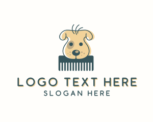 Dematting - Dog Grooming Comb logo design