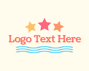 Ocean - Summer Beach Coast Stars logo design