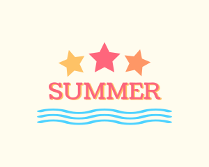 Summer Beach Coast Stars logo design