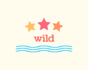 Pool - Summer Beach Stars logo design