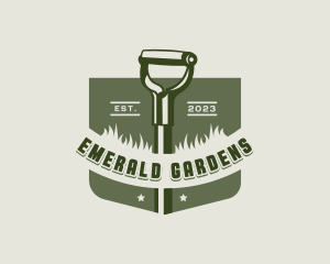 Shovel Planting Gardening logo design