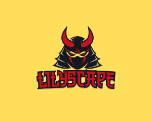Warrior - Horn Demon Samurai logo design
