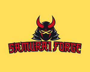  Horn Demon Samurai logo design