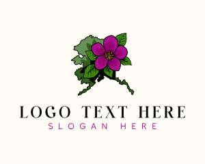 Prickly Rose - Alaska Prickly Rose Flower logo design