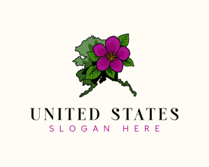 Alaska Prickly Rose Flower logo design