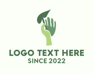 Hand Gesture - Hand Plant Nature logo design