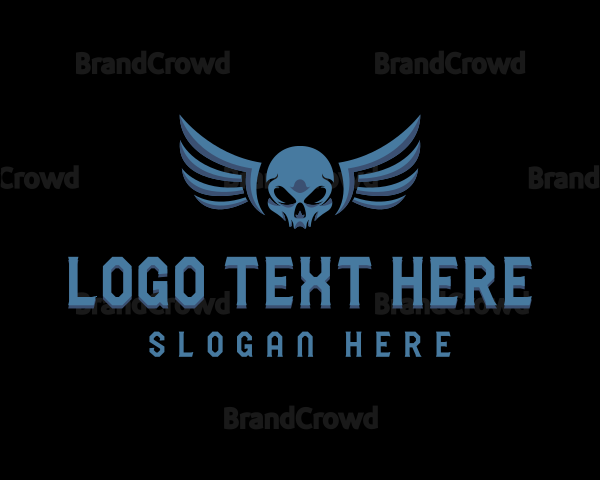 Military Skull Wings Logo