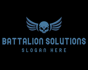 Military Skull Wings logo design