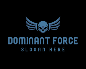 Military Skull Wings logo design