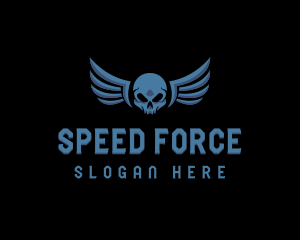 Military Skull Wings logo design