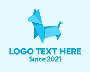 Origami - Blue Dog Origami logo design