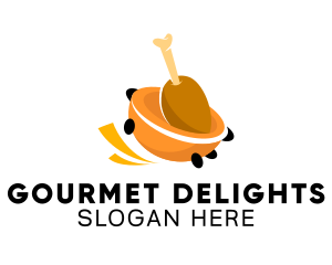 Chicken Restaurant Cart logo design