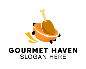 Chicken Restaurant Cart logo design