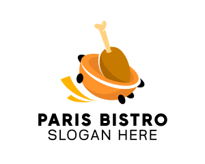 Chicken Restaurant Cart logo design