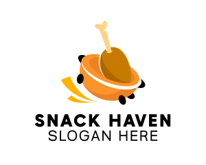 Chicken Restaurant Cart logo design