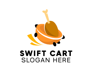 Chicken Restaurant Cart logo design