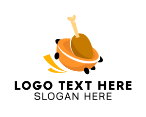 On The Go - Chicken Restaurant Cart logo design