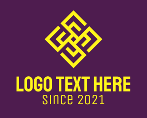 Ethnic - Gold Outline Textile logo design