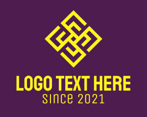 Fashion Brand - Gold Outline Textile logo design