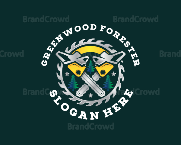 Logging Chainsaw Lumberjack Logo