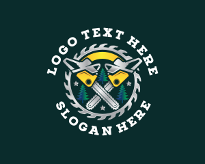 Logging Chainsaw Lumberjack logo design