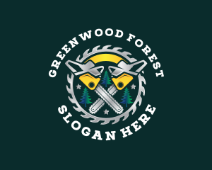 Logging Chainsaw Lumberjack Logo