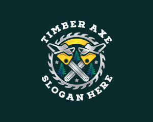 Logging Chainsaw Lumberjack Logo