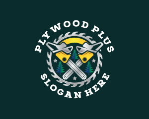 Logging Chainsaw Lumberjack logo design