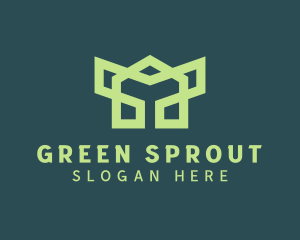 Green Robotic Symbol logo design