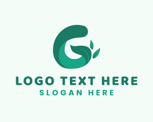 Vegan - Herbal Leaf Letter G logo design