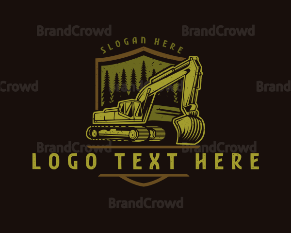 Industrial Excavator Construction Logo