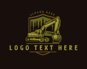 Industrial Excavator Construction Logo