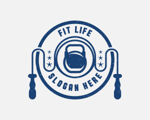 Kettlebell Rope Fitness logo design