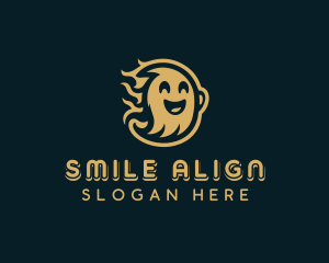 Smiling Ghost Spirit logo design