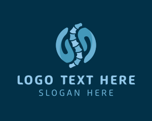 Spinal Cord - Blue Chiropractor Spine logo design
