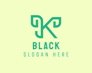 Office - Organic Vegan Cursive Letter K logo design