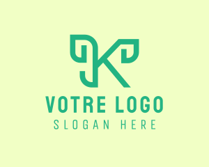 Industry - Organic Vegan Cursive Letter K logo design