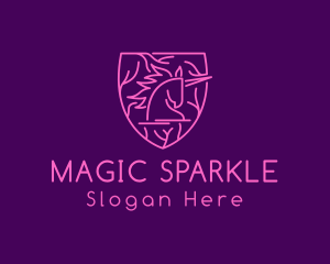 Magical Unicorn Shield logo design