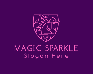 Unicorn - Magical Unicorn Shield logo design