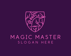 Magical Unicorn Shield logo design