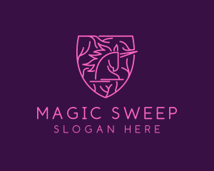 Magical Unicorn Shield logo design