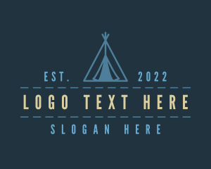 Campsite - Tent Adventure Camp logo design